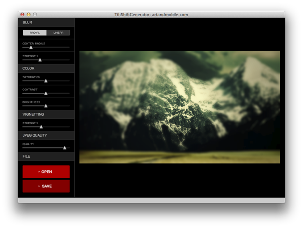 Tilt Shift Generator Mac App